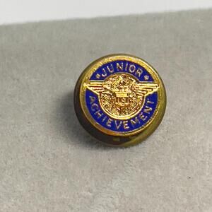 Vintage Junior Achievement Pin Gold Wings Blue Enamel Tie Lapel Pin